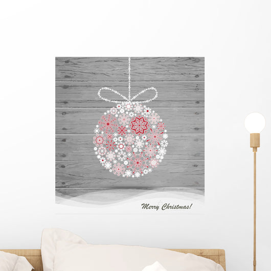 Christmas Ball with Snowflakes Wall Decal