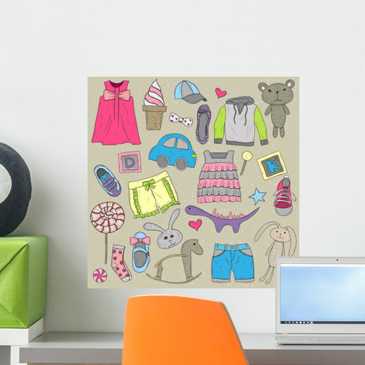 Children Clothes and Toys Wall Decal