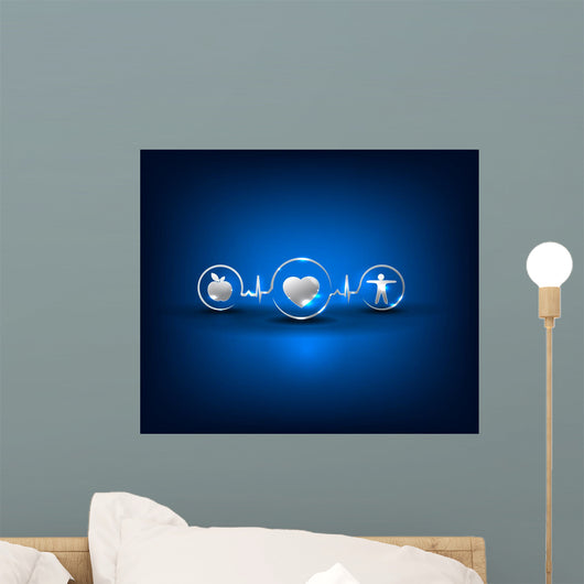 Healthy Heart Symbols Connected Wall Decal