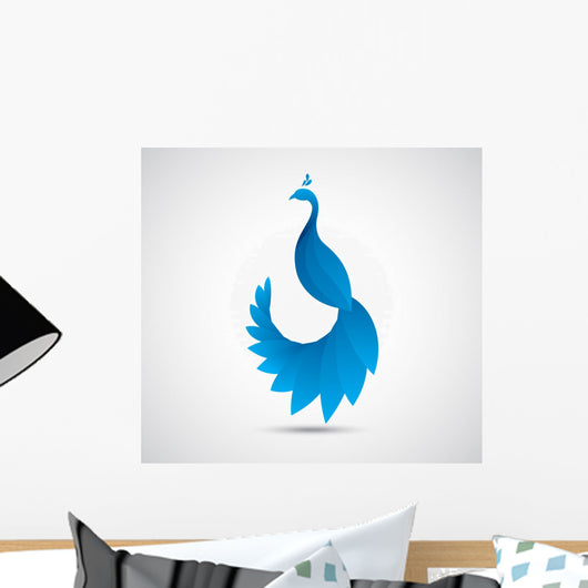 Abstract Peacock Leaf Icon Wall Decal