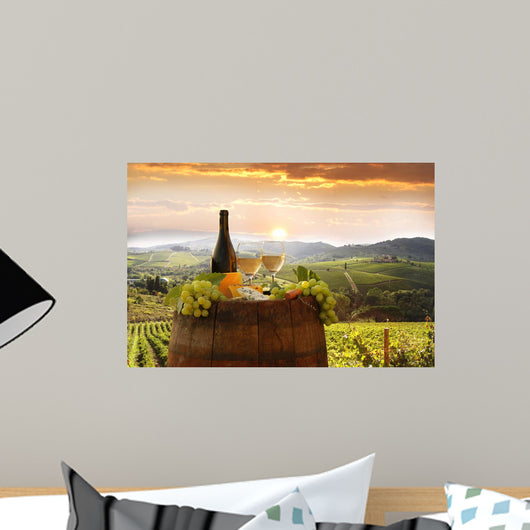 White Wine with Barrel Wall Decal