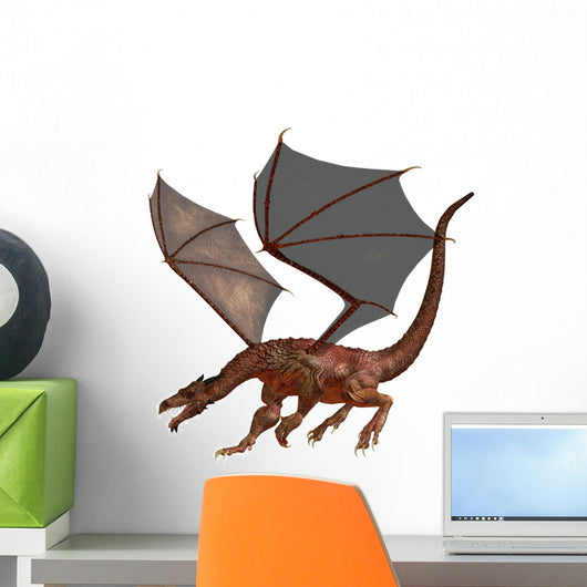 Orange Red Dragon Wall Decal