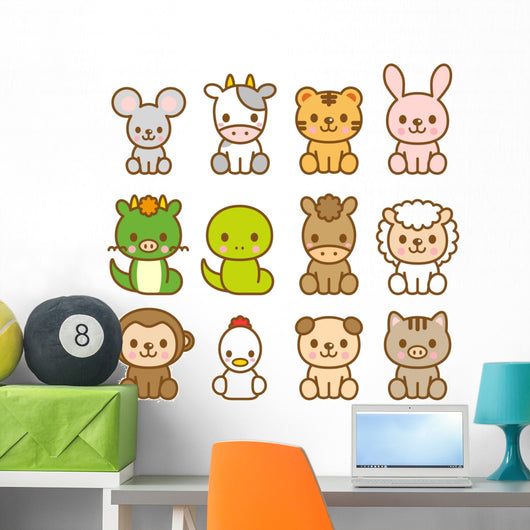Sweet Zodiac Animals Wall Decal Sticker Set Wall Decal