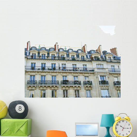 White Building with Iron Wall Decal