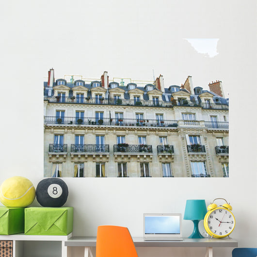 White Building with Iron Wall Decal