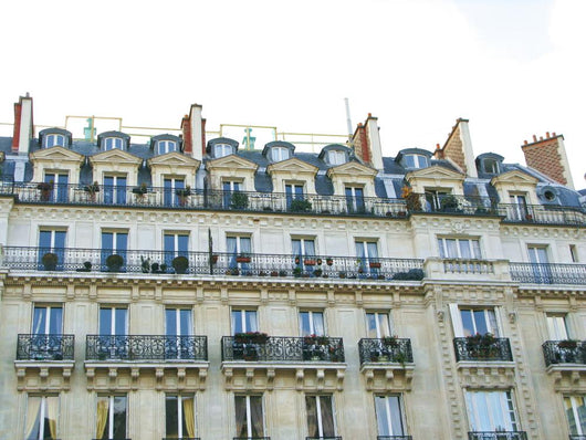 White Building with Iron Wall Decal