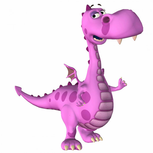Pink Female Dragon Cartoon Wall Decal