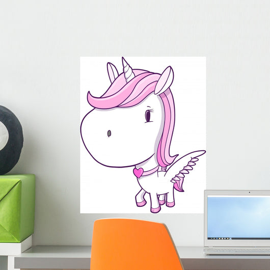 Cute Unicorn Pegasus Vector Wall Decal Design 2