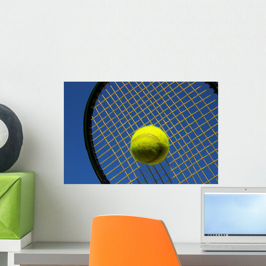 Tennis Racket Hitting Ball Wall Decal