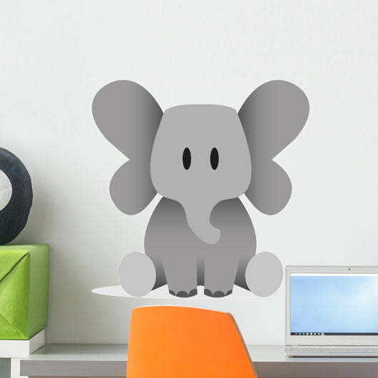 Vector Cute Baby Elephant Wall Decal