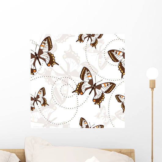 Seamless Pattern with Butterflies Wall Decal