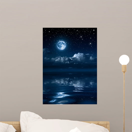 Moon and Clouds Night Wall Decal Design 2