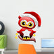 Baby Owl Christmas Santa Wall Decal