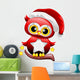 Baby Owl Christmas Santa Wall Decal