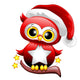 Baby Owl Christmas Santa Wall Decal