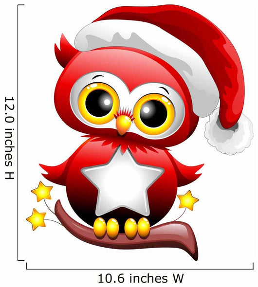 Baby Owl Christmas Santa Wall Decal