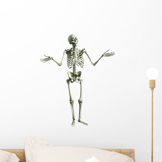 3D Cartoon Skeleton Wall Decal