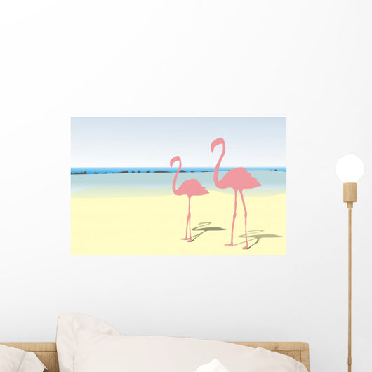 Flamingos Beach Wall Decal