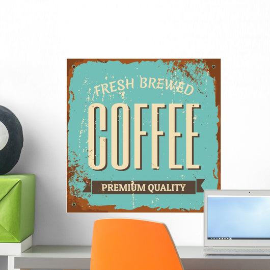 Coffee Metal Sign Wall Decal