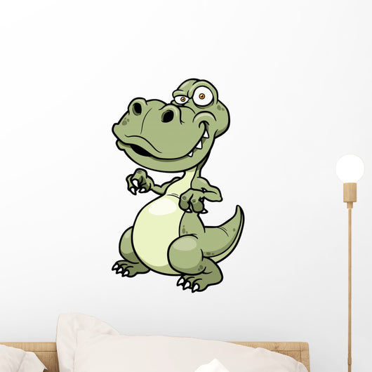 Vector Illustration Cartoon Dinosaur Wall Decal Design 5