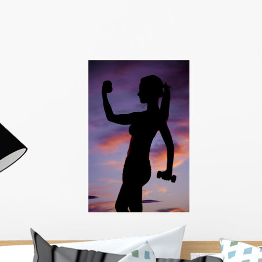 Weights Lifting Silhouette Teen Wall Decal