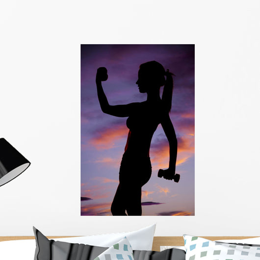 Weights Lifting Silhouette Teen Wall Decal