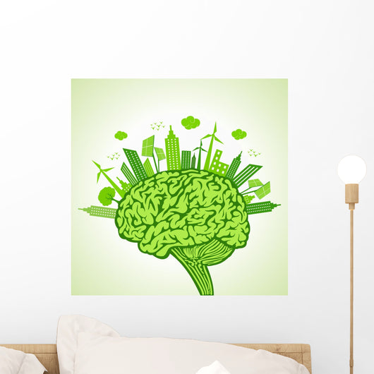 Ecology Concept with Brain Wall Decal