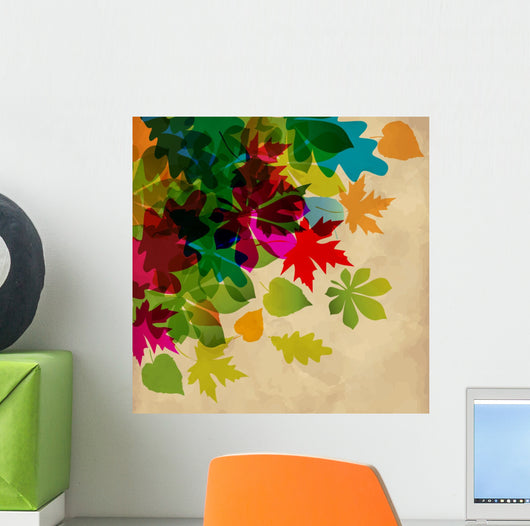 Autumn Falling Leaves Transparent Wall Decal