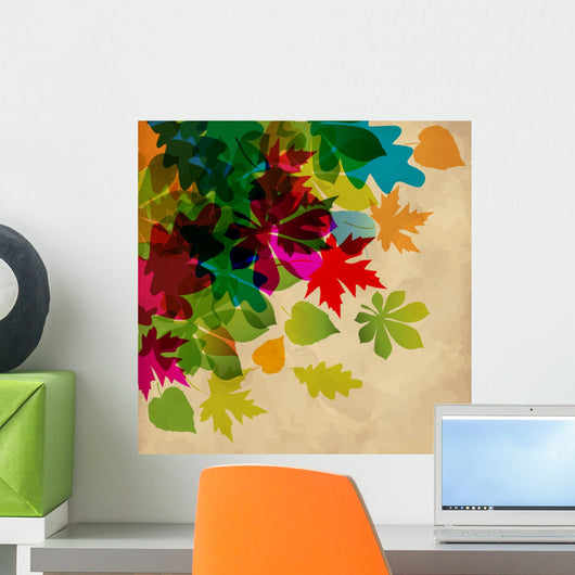 Autumn Falling Leaves Transparent Wall Decal