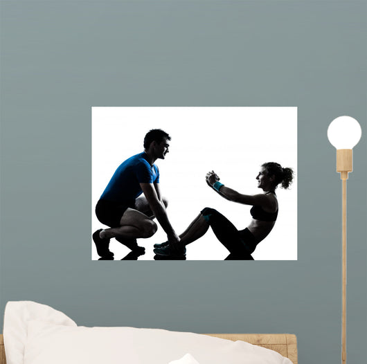 Man Woman Exercising Abdominal Wall Decal