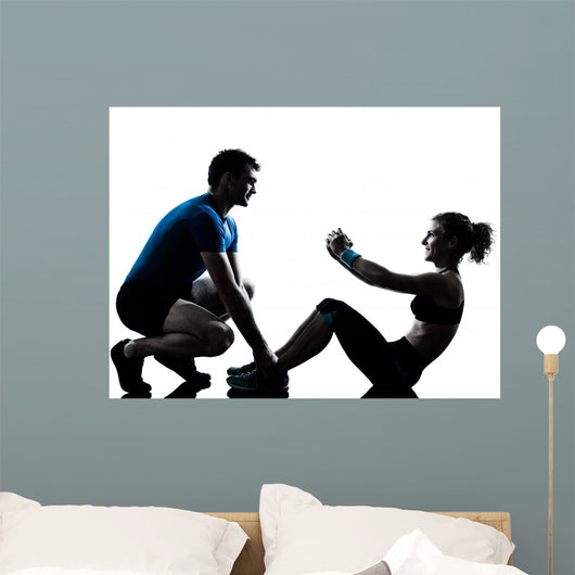 Man Woman Exercising Abdominal Wall Decal