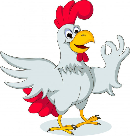 Cute Chicken Cartoon Posing Wall Decal