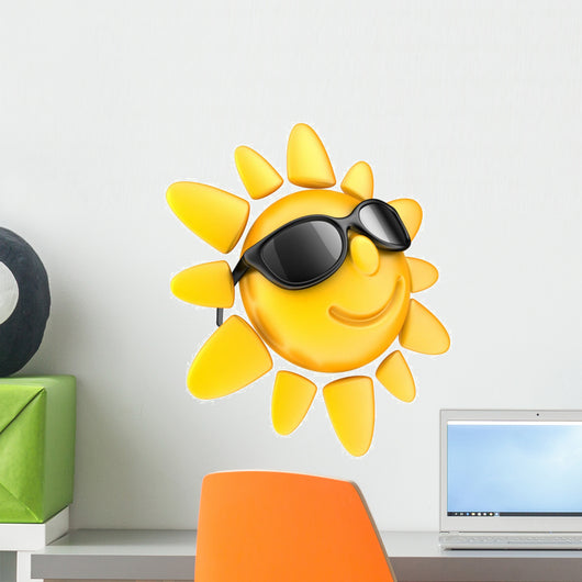 Sun and Glasses Wall Decal