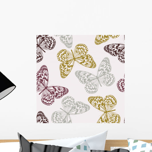 Vector Seamless Pattern with Wall Decal Design 1