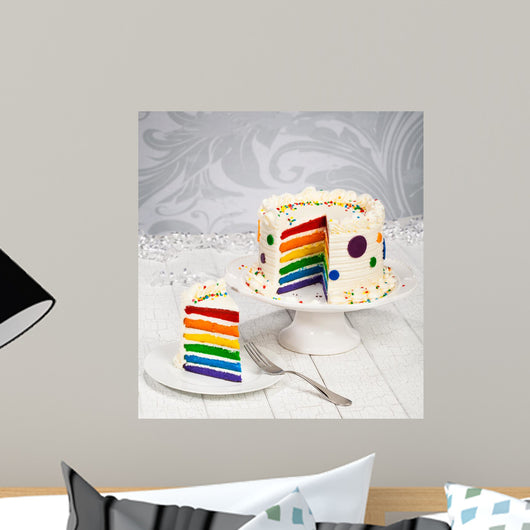 Rainbow Birthday Cake Wall Decal