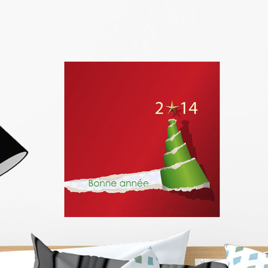 2014 Voeux Papier-sapin Wall Decal