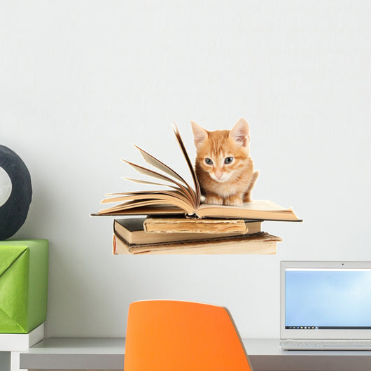Cute Little Red Kitten Wall Decal Design 1