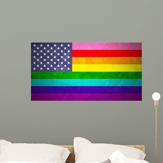 Rainbow Flag and American Wall Decal