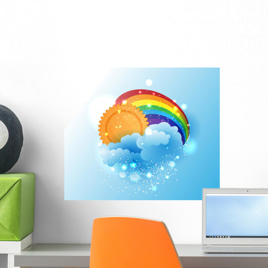 Sun Cloud and Rainbow Wall Decal