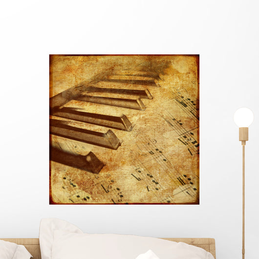 Old Piano Musical Wall Decal