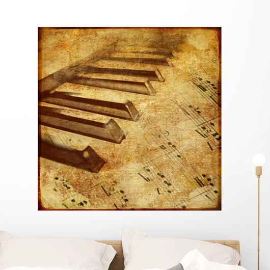Old Piano Musical Wall Decal