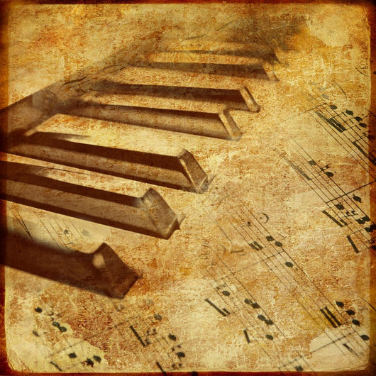 Old Piano Musical Wall Decal