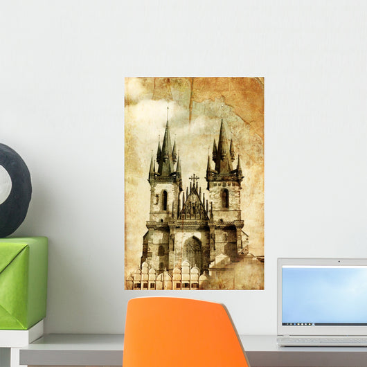 Cathedral Central Prague' Square Wall Decal