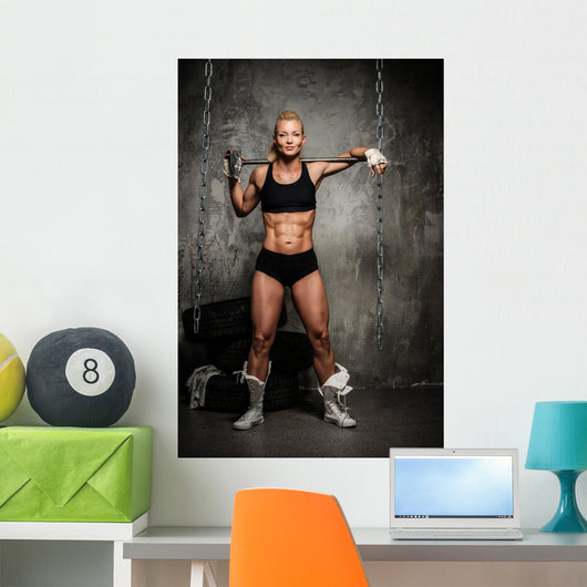 Beautiful Muscular Bodybuilder Woman Wall Decal