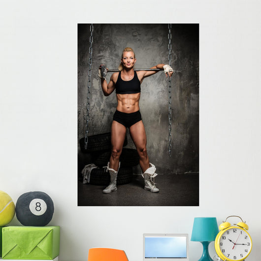 Beautiful Muscular Bodybuilder Woman Wall Decal