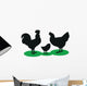 Silhouettes Rooster Hen and Wall Decal
