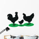 Silhouettes Rooster Hen and Wall Decal