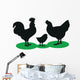 Silhouettes Rooster Hen and Wall Decal