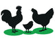 Silhouettes Rooster Hen and Wall Decal
