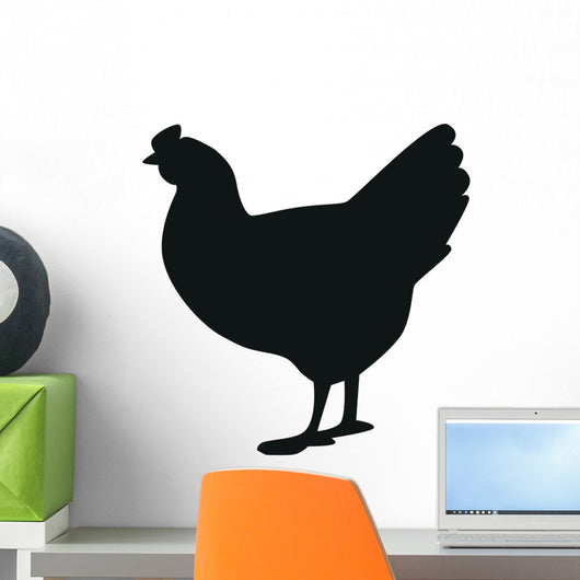 Silhouette Chicken White Wall Decal